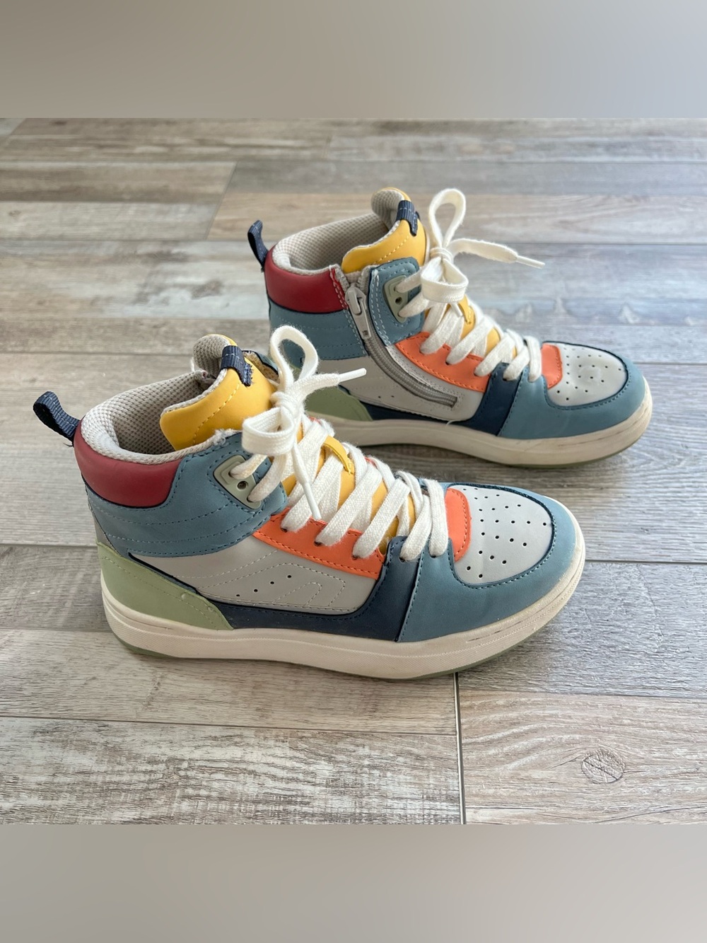 Zara Kids Color Block High Top Fashion Sneakers Size 34